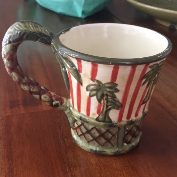 Tropical pattern ceramic mug set - Picture 1 of 3